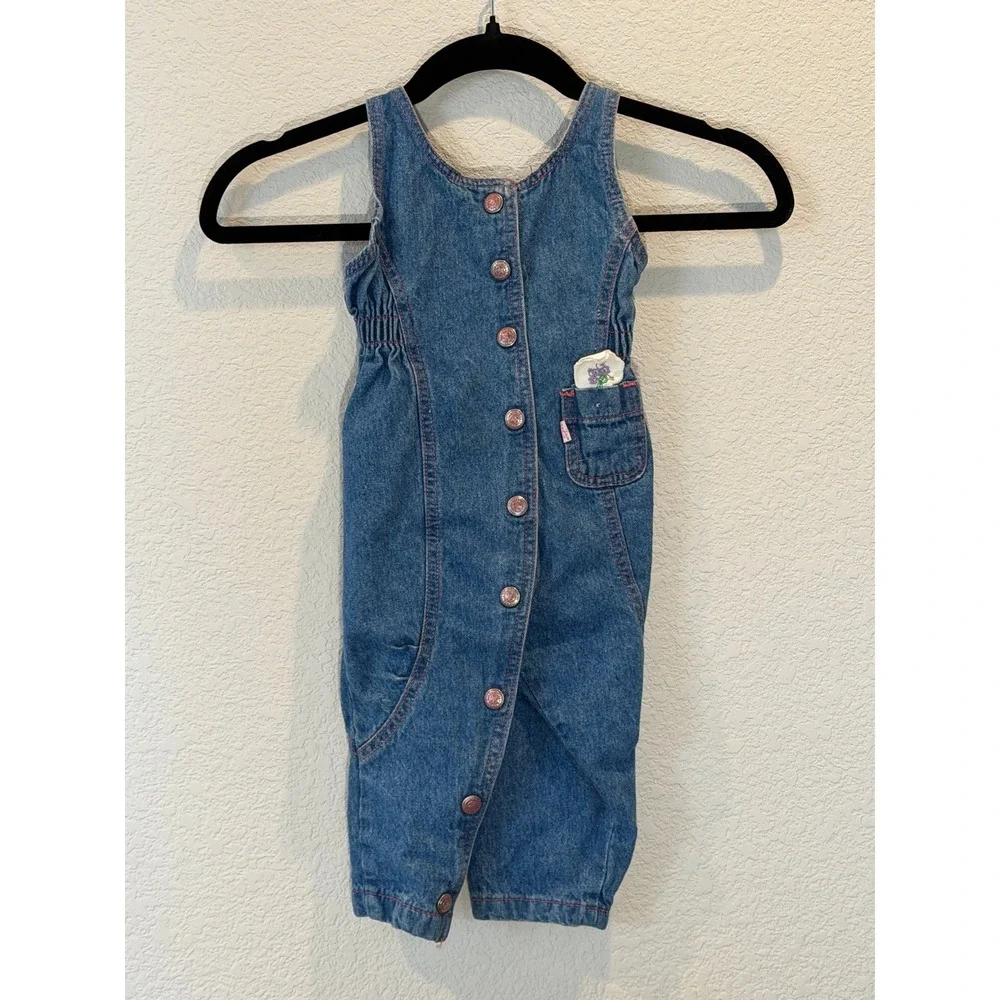 VTG Little Levi's Kids Denim Overalls‎ Blue 24M